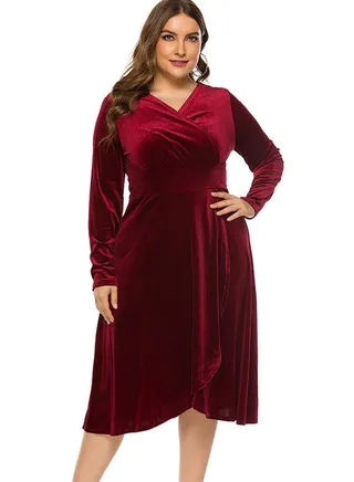 Crossover Midi Dress Burgundy 