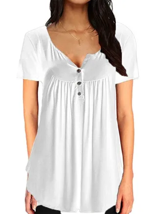 Round Necked Blouse White 
