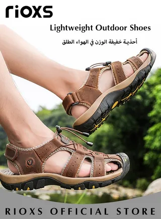 Men's Summer Hollow Roman Flat Sandal Round Open Toe Sandals Comfortable Buckle Sandals With Adjustable Belt 