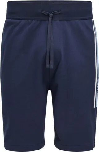 Drawstring shorts in French terry with stripes and logo