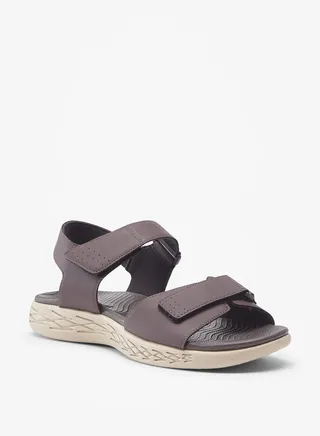 Men Perforated Strap Sandals with Hook and Loop Closure