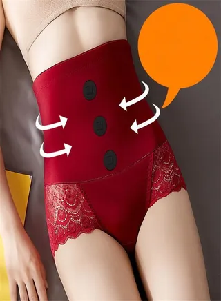 High Waist Breathable Shaping Pants Red 