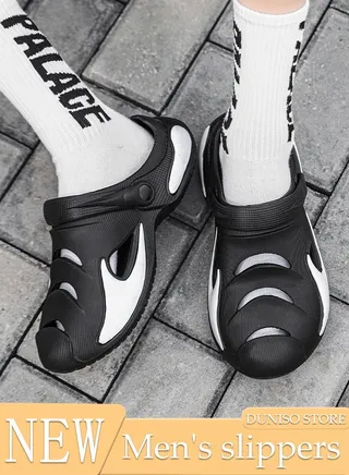Men's slippers Summer Sandals Lightweight Slide Sandal with Non-slip Soles Thick Sole Beach Slipper Breathable Slip-on Sandal House Flat Slipper for Pool Beach Yard Kitchen Shower 