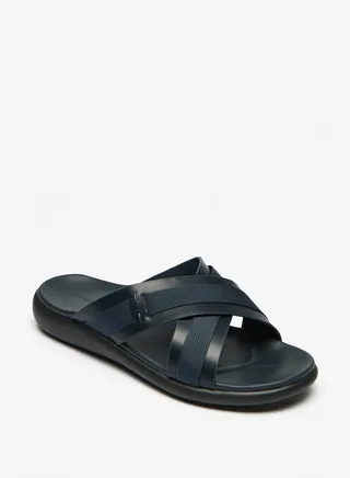 Textured Cross Strap Slip On Arabic Sandals 