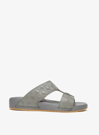 Men's Quilted Slip-On Arabic Sandals with Buckle Accent 