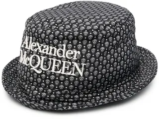 Skull-print fedora hat