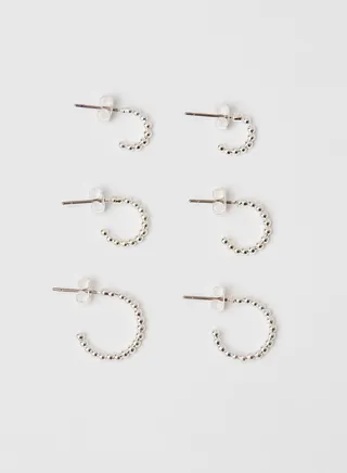 Plated Hoop Earrings (Pack of 3) 
