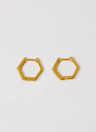 Embellished Hexagon Earrings 