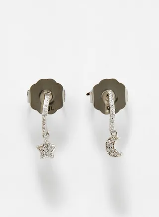 Star and Moon Hoop Earrings 