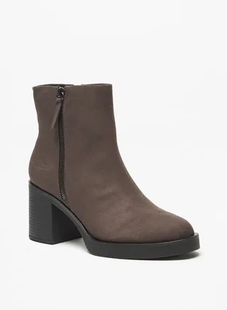Lee Coopers Women Boots with Block Heels and Zip Closure 