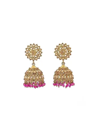 GOHONA Bollywood Style Indian Traditional Jhumka Earring for Women 