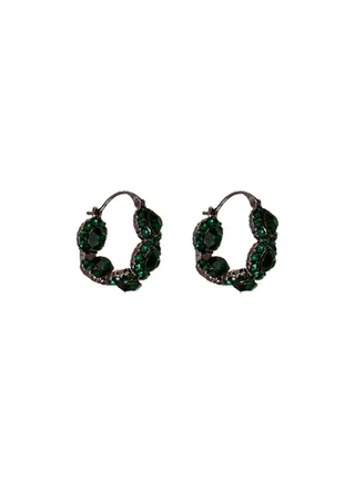 Stylish Green Round Earrings 