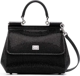 Rhinestone-Embellished Shoulder Bag