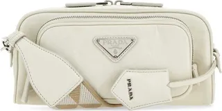 Prada Logo Plaque Zipped Shoulder Bag