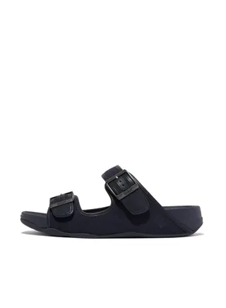 Fitflop Mens Gogh Moc Mens Buckle Canvas Slides GD6-399 Navy 