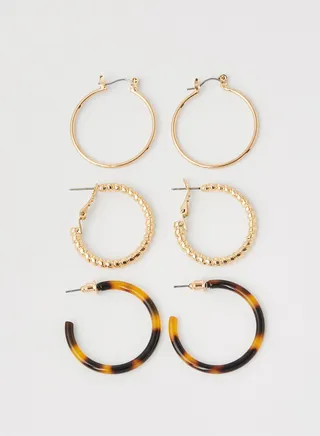 3 Pair Fashionable Earrings 