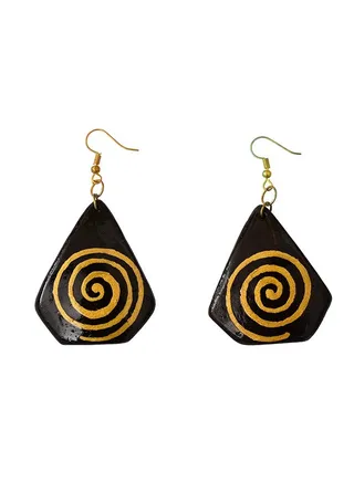 Eco-friendly Handmade Jewellery Coconut Wooden Earrings Lightweight Hoopwire Earrings Bohemian Pendant Dangle Earrings Set 