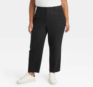 Women's High-Rise Ankle Tapered Pants - Ava & Viv™ Black 26