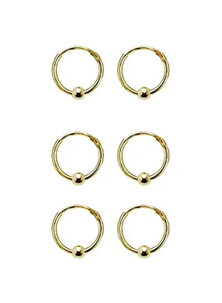 Flash Sterling Ball Bead Small Endlesss 3 Pairs 