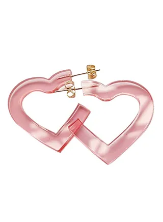 Heart Shape Metal Hoop Earrings 