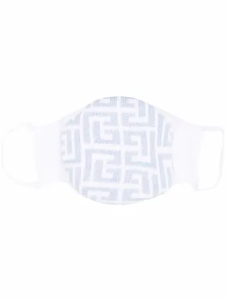 Logo-Intarsia Knitted Cotton Mask