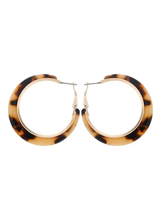 Leopard Round Circle Dangle Drop Hoop Earrings 