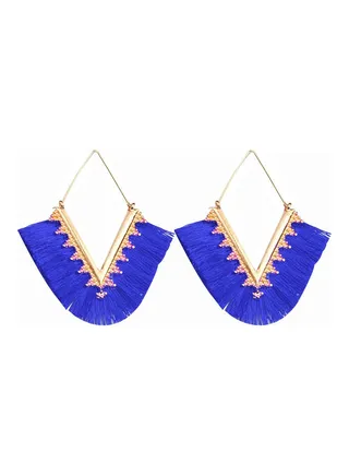 Bohemian Women V Tassel Dangle Earrings 