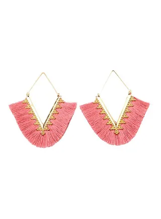 V Tassel Dangle Earrings 