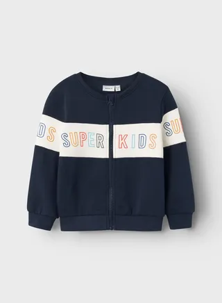 Kids Text Print Cardigan 