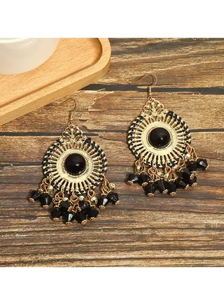 Women's Ethnic Style Tassel Hand Knitted Earrings 