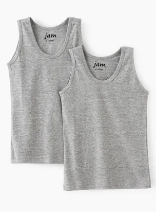 2 Pack Boys Vests 100% Cotton, Soft and Breathable Sleeveless Undershirts for Boys 