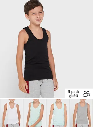 Pack Of 5 Boys Essential Vest 