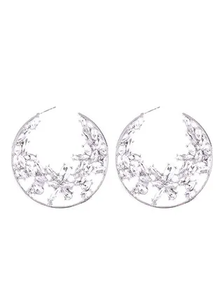 Stone Studded Hoop Earrings 