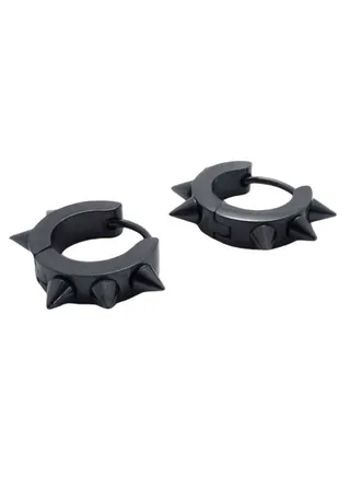 Titanium Steel Punk Hoop Earrings 