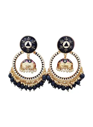Beautiful Meenakari Design Jhumkha Party wear Earrings 