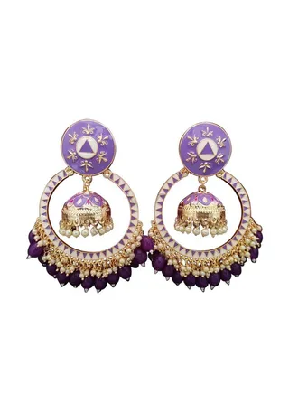 Beautiful Meenakari Design jhumkha Party wear Earrings 