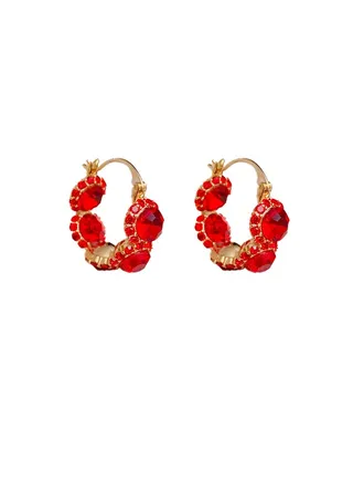 Red Zirconia Fashion Earrings 