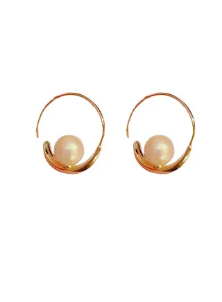 Simple Mabe Bead Earrings 
