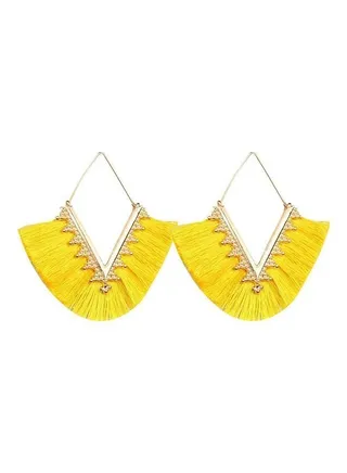 V Tassel Dangle Earrings 
