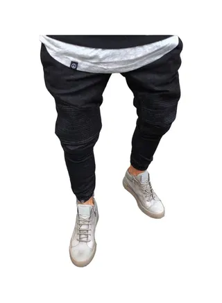Ripped Biker Jeans Black 