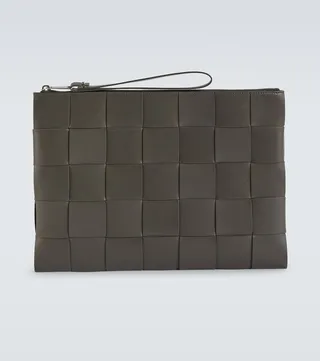 Intreccio leather pouch