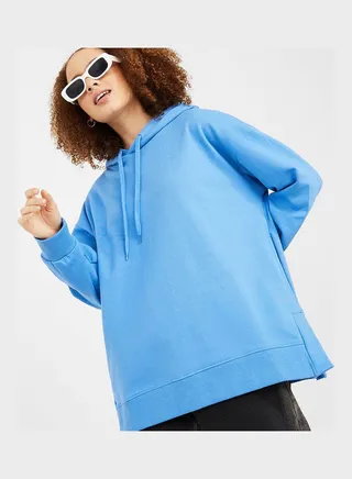 Longline Drop Shoulder Oversized Hoodie 