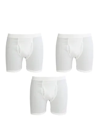 John Gladstone Cotton Rib Classic Fit Boxer - Pack Of 3 White 