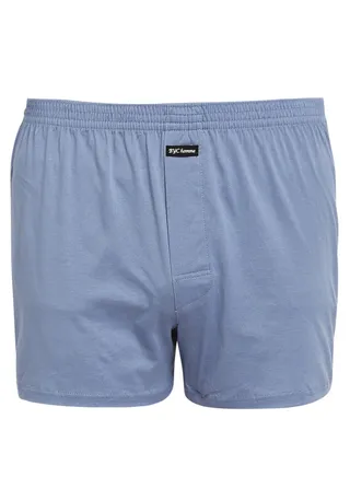 Men's Knitted Cotton Boxer - Blue 