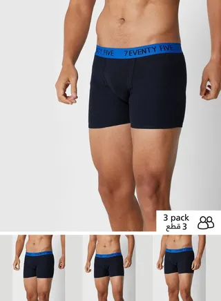 3 Pack Waist Band Trunks With Antibacterial Finish 