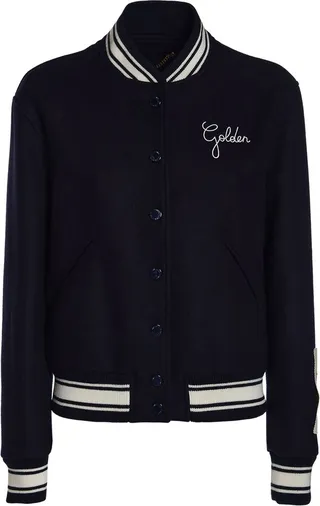 Golden wool bomber jacket
