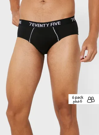 6 Pack  Waist Band Hunk Briefs With Antibacterial Finish
