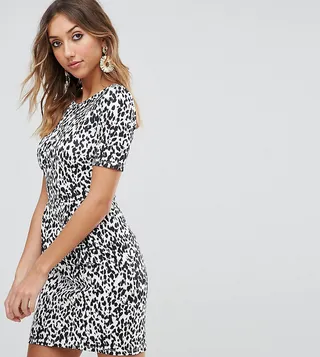 ASOS TALL Mini Wiggle Dress In Leopard Print