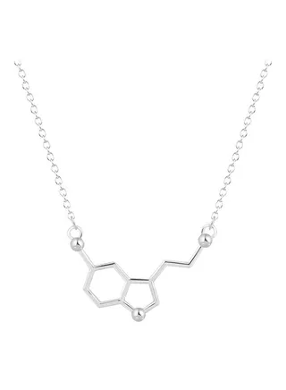Serotonin Molecule Pendant Necklace, Organic Chemistry Jewelry 