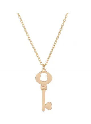 Stainless Steel Cute Baby Bear Key Pendant Necklace 